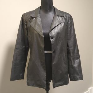 Vintage Women's Black Leather Jacket Size Medium